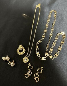 アクセサリー/まとめ売り/ディオール/YSL/ジバンシィ/ネックレス/ペンダント/ピアス/ブレスレット/ゴールドカラー