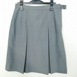 1円 スクールスカート 大きいサイズ 夏物 w78-丈61 グレー 兵庫立花中学 プリーツ 学生服 制服 女子 中古 IN3261