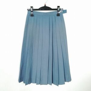 1円 スクールスカート 夏物 w58-丈69 グレー 中学 高校 プリーツ 学生服 制服 女子 中古 IN3512