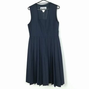 1円 ジャンパースカート 165A バスト88 ウエスト76 夏物 女子 学生服 中学 高校 紺 制服 中古 ランクB NA7558