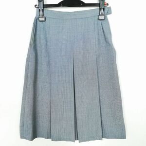 1円 スクールスカート 夏物 w60-丈61 グレー 中学 高校 プリーツ 学生服 制服 女子 中古 IN3722