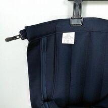 1円 コスプレスカート 大きいサイズ 冬物 w100-丈52 紺 中学 高校 プリーツ 学生服 制服 女子 中古 IN3930_画像4