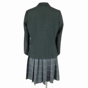 1円 ブレザー チェックスカート リボン 上下4点セット 指定 170A 冬物 女子 学生服 大阪成蹊女子高校 グレー 制服 中古 ランクC EY6527の画像2