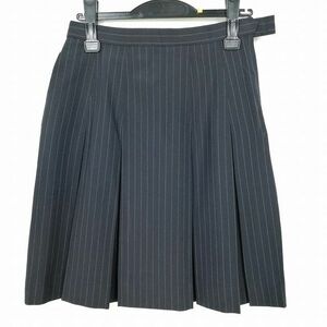 1円 スクールスカート 夏物 w69-丈52 ストライプ 熊本九州学院中学高校 プリーツ 学生服 制服 女子 中古 IN4071