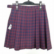 1円 スクールスカート 夏物 w69-丈44 チェック 中学 高校 ミニ丈 プリーツ 学生服 制服 女子 中古 IN4177_画像2