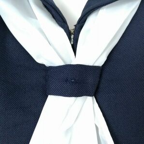 1円 セーラー服 スカート スカーフ 上下3点セット 大きいサイズ 特大 冬物 白3本線 女子 学生服 静岡積志中学 紺 制服 中古 ランクC EY7148の画像6