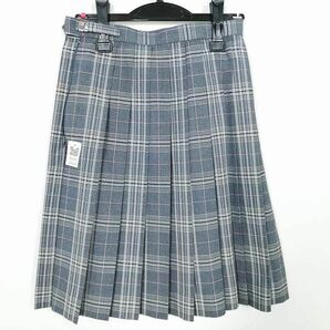 1円 スクールスカート 夏物 w63-丈57 チェック 中学 高校 プリーツ 学生服 制服 女子 中古 IN4250の画像2