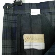 1円 スクールスカート 冬物 w63-丈48 チェック 静岡富士見高校 プリーツ 学生服 制服 女子 中古 IN4223_画像4