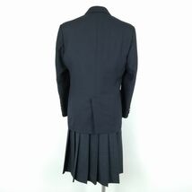 1円 ブレザー スカート リボン 上下4点セット 160A 冬物 女子 学生服 大阪盾津中学 紺 制服 中古 ランクC EY7499_画像2