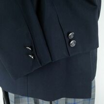 1円 ブレザー チェックスカート 紐タイ 上下4点セット 指定 冬物 女子 学生服 大阪芦間高校 紺 制服 中古 ランクC EY7558_画像3