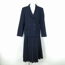 1円 ブレザー スカート 上下2点セット 冬物 女子 学生服 兵庫琴丘高校 紺 制服 中古 ランクC EY7570_画像1