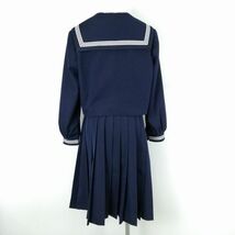 1円 セーラー服 スカート スカーフ 上下3点セット 170A 大きいサイズ 冬物 白3本線 女子 学生服 中学 高校 紺 制服 中古 ランクC EY7911_画像2