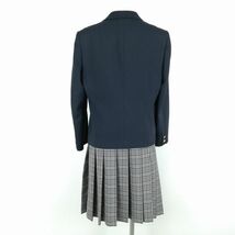 1円 ブレザー チェックスカート ネクタイ 上下4点セット 指定 富士ヨット 冬物 女子 学生服 東京電機大学高校 紺 制服 中古 ランクB EY7966_画像2