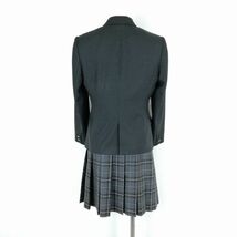 1円 ブレザー チェックスカート リボン 上下4点セット 150A 冬物 女子 学生服 東京立川第四中学 グレー 制服 中古 ランクC EY8073_画像2