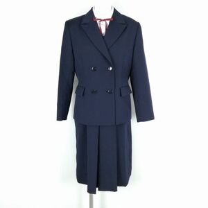 1円 ブレザー ジャンパースカート 紐タイ 上下4点セット 155A 冬物 女子 学生服 中学 高校 紺 制服 中古 ランクC EY8004