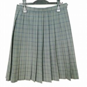 1円 スクールスカート 大きいサイズ 夏物 w72-丈59 チェック 中学 高校 プリーツ 学生服 制服 女子 中古 IN4662の画像1