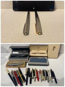 1円〜『7043M』筆記具まとめ MONTBLANC PARKER PILOT CROSS など24本 万年筆 ボールペン モンブラン ペン先 21K 18K 14K 750 22K 