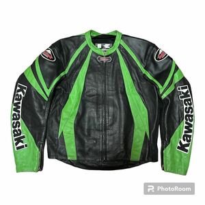 レア KUSHITANI KAWASAKI NINJA パンチレザー ライダース XL