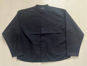 【美品】ムジラボ　ノーカラー　シャツジャケット　SM 黒