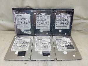 2403009☆1円スタート！！ 2.5インチハードディスク HDD 500GB 6個セット☆CristalDiskInfoチェック済! レターパックプラス発送