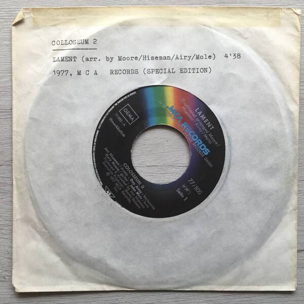 COLLOSEUM II LAMENT PROMO ドイツ盤 GARY MOORE