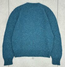 80s USA製 ENVIRONMENTAL CLOTHING エンバイロメンタルクロージング メランジ ウール ニット クルーネック セーター 秋冬 L ミックスブルー_画像2