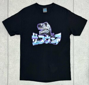 90s SUBWARE サブウェア 恐竜 カタカナ ロゴ プリント Tシャツ 半袖 クルーネック M 黒 STASH スタッシュ 初期 名作 ヴィンテージ vintage