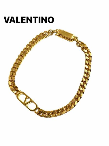 美品　VALENTINO ヴァレンティノ　ブレスレット Vロゴ ゴールド系