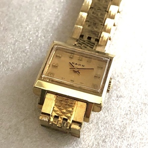 RADO スクエア 手巻 レディース 稼動品 ウォッチ GOLD カラー 機械式 ブレスレット VINTAGE アンティーク 好きに も ドレス 時計 ラドー の画像3