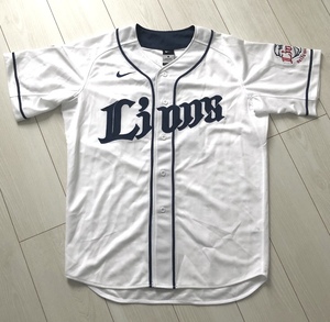 森友哉 NIKE 製 ライオンズ ユニフォーム 刺繍 ワッペン JERSEY 白 ネイビー 西武 SEIBU LIONS プロ 野球 NPB や オリックス 好きに も