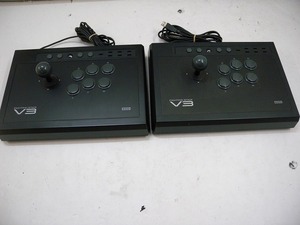 C5464★HORI ファイティングスティックV3 コントローラーのみ2台セット 箱無 ※動作確認済 中古現状渡し