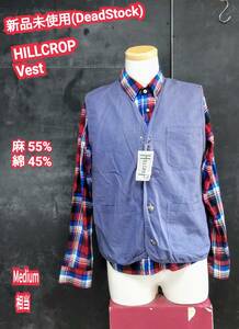 ★ Бесплатная доставка ★ Новый Deadstock Vintage Vestage Hillcrop Vest Gile Cotton Line Evivalent Equivalent