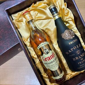 TA-557☆80サイズ☆グランツ スコッチ ウイスキー 43％ Grant's FINEST SCOTCH WHISKY 【ナポレオン】NAPOLEON BRANDY DE FRANCE 未開封