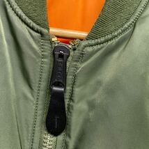 【ALPHA INDUSTRIES アルファインダストリーズ 】MIL-J-82790J MA-1 フライトジャケット Sサイズ グリーン ナイロン レプリカ 2403oki h_画像4