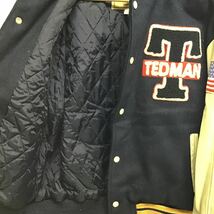 【TED COMPANY テッドカンパニー】TED MAN スタジャン 韓国製 42 ウール ネイビー フルデコ 袖レザー 2403oki M_画像6