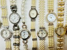 真珠系 パールタイプバンド 20個 点 個 宝石宝飾ストーン アクセサリー まとめて レディース 腕時計 大量 セット 662g ジャンク H41_画像5