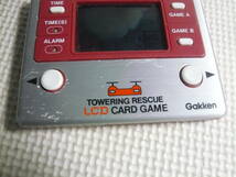 ジャンク！！　ゲーム機　Gakken　 LCD CARD GAME　TOWERING RESCUE タワーリング レスキュー　現状品_画像3