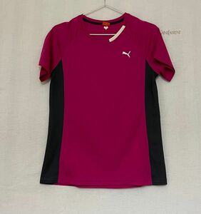 048 美品　プーマ　半袖Tシャツ　赤紫　グレー　テニスウェア　L ドライセル　DRY CELL