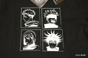 呪術廻戦 虎杖悠仁 伏黒恵 五条悟 Tシャツ メンズ L ステッカー付 黒 新品 未使用 クリックポスト発送　