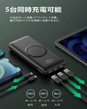 モバイルバッテリー 20000mAh 大容量 Charmast ワイヤレス充電器【ワイヤレス出力 15W / USB-Cポート出力 22.5W / PD QC3.0対応 急速充電_画像6