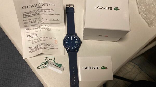 稼働品 付属品全てあり 腕時計 ラコステ LACOSTE ラバー 使用回数約10回 ネイビー ファッション おしゃれ アナログ