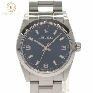 1円スタート 新品同様 稼働品 ROLEX ロレックス オイスターパーペチュアル 77080 P番 自動巻き スムースベゼル シルバー SS 青文字盤