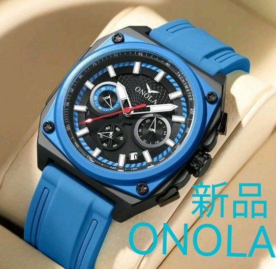 ★■ 新品 ONOLA メンズ 腕時計 クロノグラフ