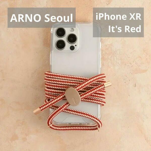 ARNO Seoul iPhone XR It's Red ケース ストラップ付 クリアケース