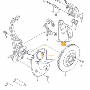 フロント ブレーキパッド ディスクパッド 左右セット ブレーキパッドセンサー付 アウディ A4 8K A5 8T 8F A6 4G A7 4G Q5 8R 8K0698151Hの画像4