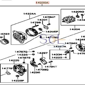 日産 クリッパー(U71T U71V U71W U72T U72V U72W) オルタネーター ダイナモ 23100-6A0A0 コア返却不要 出荷締切18時の画像2