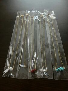 ＊ 新品未使用 天然石 ネックレス　5本まとめて　長期保管品　　おまけ：イヤリング追加　　　現在お値下げ中