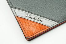 プラダ 二つ折り 長財布 ウォレット ロゴ 2MV836 メンズ サフィアーノレザー 灰色 グレー PRADA 7759k_画像2