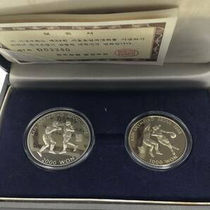 【9954】 SEOUL 1988年 ソウルオリンピック記念メダル 記念硬貨 1000ウォン・2000ウォン ケース付の画像2