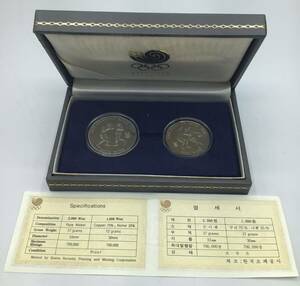 【9954】 SEOUL 1988年 ソウルオリンピック記念メダル 記念硬貨 1000ウォン・2000ウォン ケース付